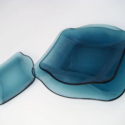   Đĩa thủy tinh vuông Nettuno Blue 19 màu xanh (Bormioli Rocco) - 4
